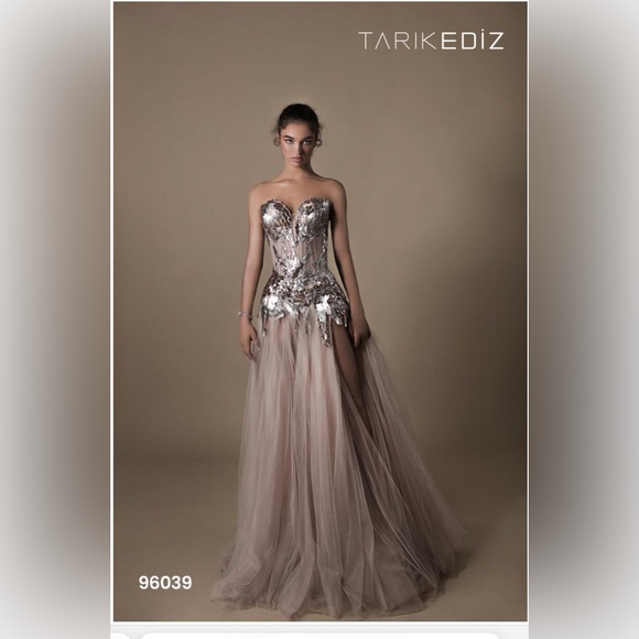 Tarik Ediz Dresses & Skirts - Tarik Ediz Metallic Sequin Dress in Silver and Gold 96039
